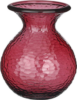 Mica Decorations Vaas Verdal - 20x20x24 cm - Gerecycled Glas - Bordeaux