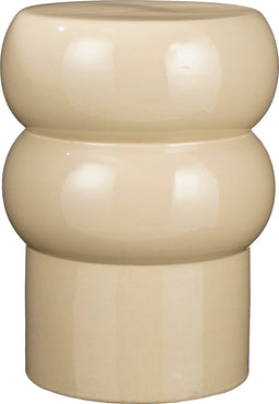 Mica Decorations Vendi Bijzettafel - H44 x Ø32 cm - Keramiek - Crème
