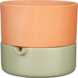 Mica Decorations Venna Zelfwaterende Bloempot - H20,5 x Ø24 cm - Terracotta - Lichtgroen