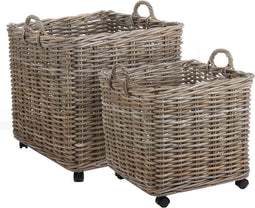 Mica - Marcia mand vierkant grijs set van 2 l58xb58xh58cm