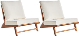MICCIANO - Tuinstoel set van 2 - Lichthout/Wit - Acaciahout