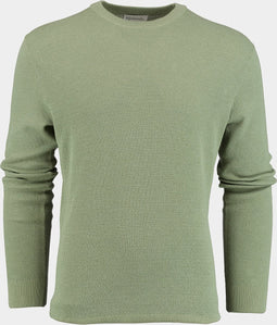 Michaelis heren trui katoen - slim fit met O-hals - lichtgroen - Maat: M