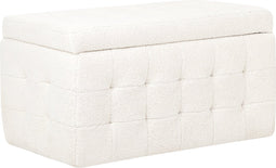 MICHIGAN - Ottomaan - Wit - Bouclé