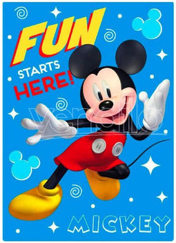 Mickey Mouse fleece deken - blauw - Disney plaid - 100 x 140 cm.