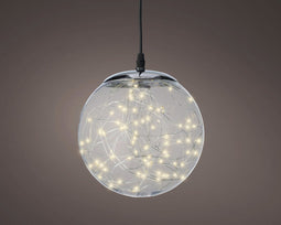 Micro LED bal | ⌀ 30 cm | 140 lampjes | Voor binnen en buiten | Transparant | Warm wit | Kerstdecoratie | 220V