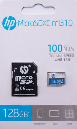 Micro SD Memory Card with Adaptor HP Class 10 100 Mb/s