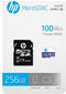 Micro SD Memory Card with Adaptor HP HFUD 256 GB