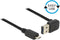Micro USB naar Easy-USB-A haaks (boven/beneden) kabel - USB2.0 - tot 2A / zwart - 1 meter