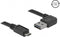 Micro USB naar Easy-USB-A haaks (links/rechts) kabel - USB2.0 - tot 2A / zwart - 0,50 meter