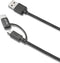 Micro-USB/Type-C Kabel, 1 meter - Zwart - Kunststof - Celly