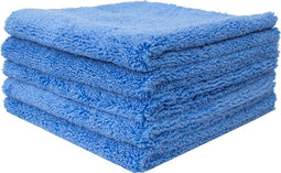 Microvezel Doeken Super Zacht - 5-PACK / 5 Stuks - 40x40cm - Blauw - Pluche Plush Microfiber Microvezeldoekjes Microvezeldoeken Doekjes - Edgeless - Auto Car Cleaning & Detailing