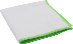 Microvezeldoek 38x38 cm gerecycled microvezel 5 stuks wit met groene rand