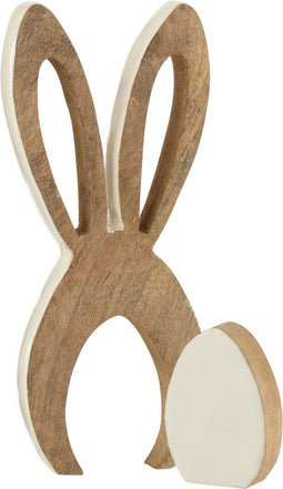 J-Line Konijnenoren Mangohout Wit/Nat Medium