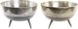 Middenstuk DKD Home Decor Ziverachtig Gouden Aluminium Modern (31 x 31 x 19,5 cm) (2 Stuks)