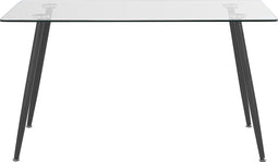 MIDLAND - Eettafel - Zwart - 80 x 140 cm - Veiligheidsglas