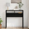 vidaXL - Zwarte - Eiken - Console - Tafel - - - 78x30x80 - cm - - - Gemaakt - van - Samengesteld - Hout