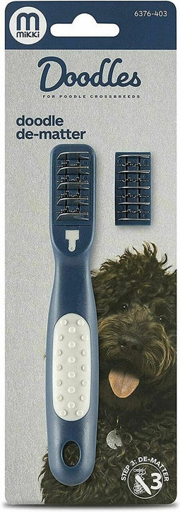 Mikki Doodle De-Matter - Hondenvachtborstel - Blauw Grijs