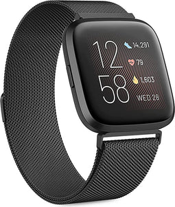 Milanees bandje geschikt voor Fitbit Versa Zwart (Versa 2, Versa Lite)