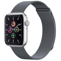 Milanees magnetisch bandje voor de Apple Watch Series 1-9 / SE - 38/40/41 mm - Maat M - Grijs