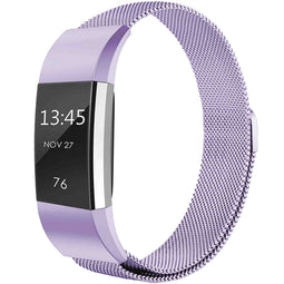 Milanees magnetisch bandje voor de Fitbit Charge 2 - Maat M - Paars