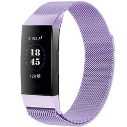 Milanees magnetisch bandje voor de Fitbit Charge 3 / 4 - Maat M - Paars