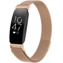 Milanees magnetisch bandje voor de Fitbit Inspire - Maat S - Rosé Goud
