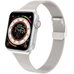 Milanees vouwbandje voor de Apple Watch Series 1-9 / SE - 38/40/41mm - Sterrenlicht