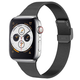 Milanees vouwbandje voor de Apple Watch Series 1-9 / SE - 38/40/41mm - Zwart
