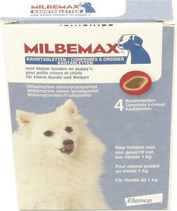 Milbemax Ontworming Kauwtabletten Hond 1 - 5 kg 4 tabletten