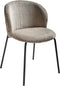 MILES - Eetkamerstoel set van 2 - Taupe - Corduroy