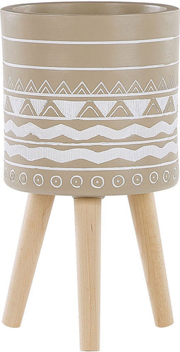 MILINA - Plantenbak - Beige - 30 cm - Magnesiumoxide