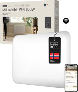 Mill PA600WIF3 - WiFi-geïntegreerde stalen paneelverwarming - 600 Watt - tot 11m2 - 100% stil - 5 jaar garantie