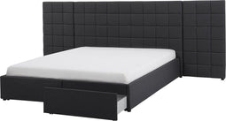 MILLAU - Tweepersoonsbed - Grijs - 160 x 200 cm - Polyester