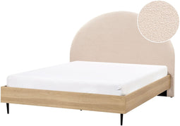 MILLAY - Bed - Beige - 140 x 200 cm - Bouclé