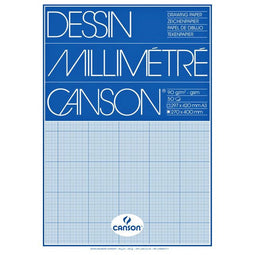 Millimeterblok Canson A3 blauw | 10 stuks