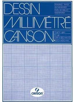 Millimeterblok Canson A4 blauw
