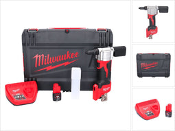 Milwaukee M12 BPRT-201X accu blindklinknagel 12 V 20,32 mm + 1x oplaadbare batterij 2.0 Ah + lader + HD doos ( 4933464406 )