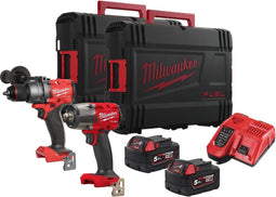 Milwaukee M18 FPP2F3-502X Powerpack M18 FPD3 + M18 FMTIW2F12 18V 5.0Ah in HD Box - 4933492518