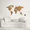 MiMi Innovations® Luxe Houten Wereldkaart - Muurdecoratie - 130x78 cm/51.2x30.8 inch - Bruin