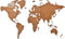 MiMi Innovations® Luxe Houten Wereldkaart - Muurdecoratie - Wanddecoratie - Muursticker - 90x54 cm/35.4x21.4 inch - Bruin