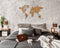 MiMi Innovations® Luxe Houten Wereldkaart - Muurdecoratie - Wanddecoratie - Muursticker - 90x54 cm/35.4x21.4 inch - Bruin
