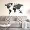MiMi Innovations® Luxe Houten Wereldkaart - Muurdecoratie - Wanddecoratie - Muursticker - 130x78 cm/51.2x30.8 inch - Zwart