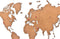 MiMi Innovations® Luxe Houten Wereldkaart - Muurdecoratie - Wanddecoratie - Muursticker - 90x54 cm/35.4x21.4 inch - Bruin