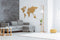 MiMi Innovations® Luxe Houten Wereldkaart - Muurdecoratie - Wanddecoratie - Muursticker - True Puzzel met Landnamen - 150x90 cm/59.1x35.4 inch - Bruin