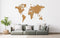 MiMi Innovations® Luxe Houten Wereldkaart - Muurdecoratie - Wanddecoratie - Muursticker - True Puzzel met Landnamen - 150x90 cm/59.1x35.4 inch - Bruin