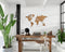 MiMi Innovations® Luxe Houten Wereldkaart - Muurdecoratie - Wanddecoratie - Muursticker - 180x108 cm/70.9x42.5 inch - Bruin