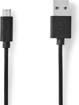 Nedis USB-Kabel - USB 2.0 - USB-A Male - USB Micro-B Male - 0.50 m - Zwart