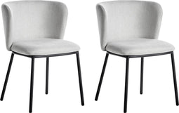 MINA - Eetkamerstoel set van 2 - Lichtgrijs - Polyester