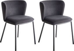 MINA - Eetkamerstoel set van 2 - Zwart - Polyester