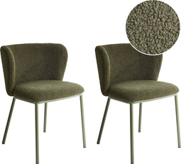 MINA II - Eetkamerstoel set van 2 - Groen - Boucle